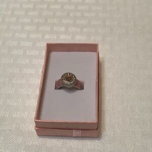 GANZ Silver Ring with Red & Yellow Gem